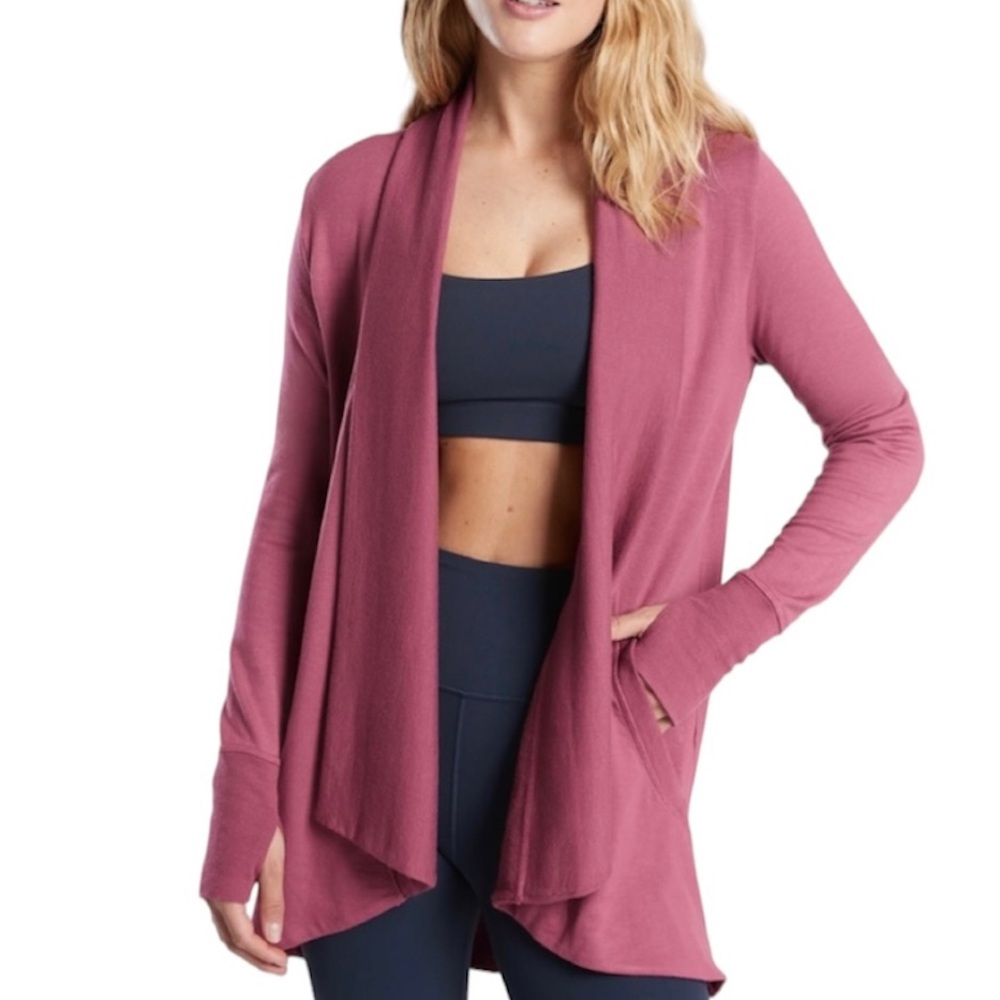 NWT ATHLETA Pranayama Wrap Cardigan Tawny Rose